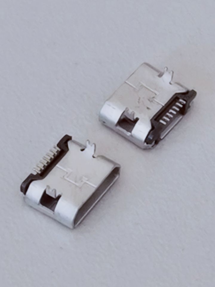 USB插座MICRO7P母座_板上兩腳_腳間距5.9MM