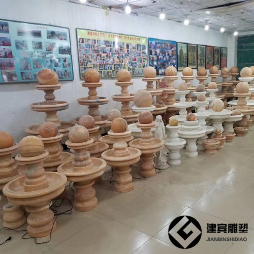 室內(nèi)小型風(fēng)水球噴泉石雕水景石球雕塑